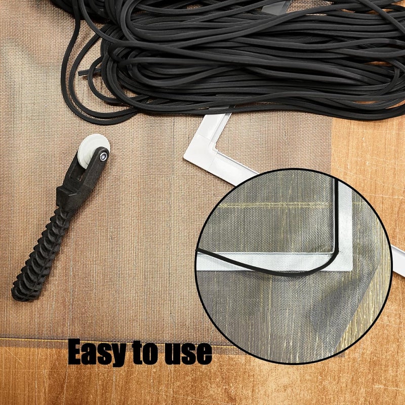 Ysglory Window Screen Spline 250ft Screen Door Retainer Spline Black Window Screen Rubber Cord Repair Spline for Replacing & Installing Door Window Screens (0.19 Inch) - Image 5